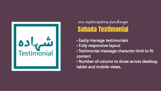 Sahada Testimonial joomla extensions package